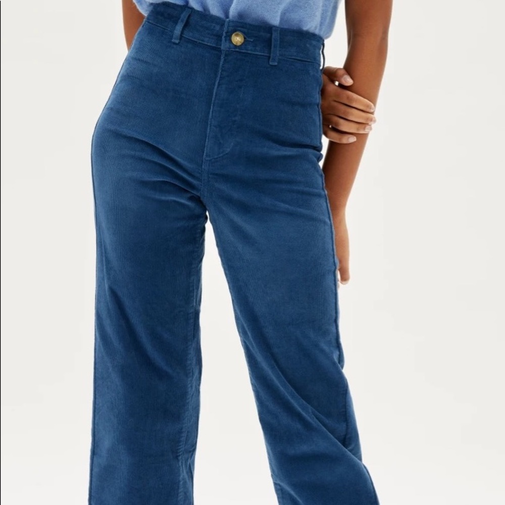 Everlane Corduroy Wide Leg Pant Blue Cobalt